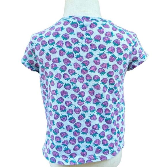 Old Navy Girls Kids Raspberry Print Crewneck Cotton T-Shirt Tee. 18–24 Months. - Picture 2 of 5